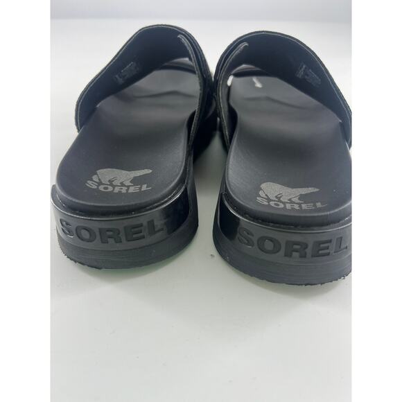 Sorel Viibe Slide Sandal Womens Size 8 Black Shoes Y2K Comfort Strappy Summer - Picture 7 of 9